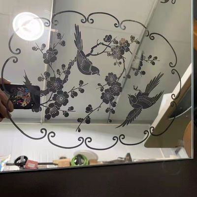 LEDミラー彫刻機 垂直構造 レーザー切断ガラス サンブラスト ステンシル